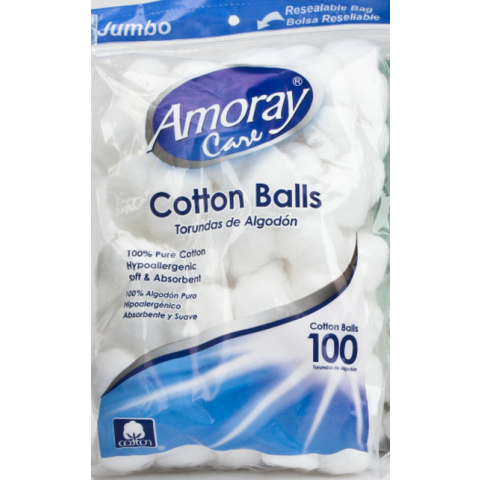 Amoray Cotton Balls 100Ct Jumbo 4 Pack for Make-Up, Nail Polish