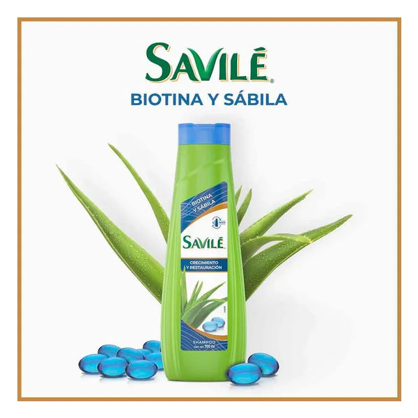 SHAMPOO SAVILE BIOTINA Y SABILA 700ML UPC 850035181904