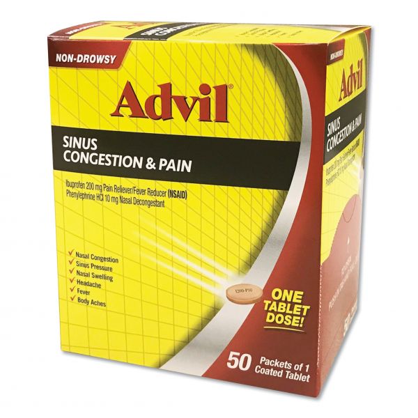 ADVIL SINUS CONGESTION AND PAIN 50X1'S