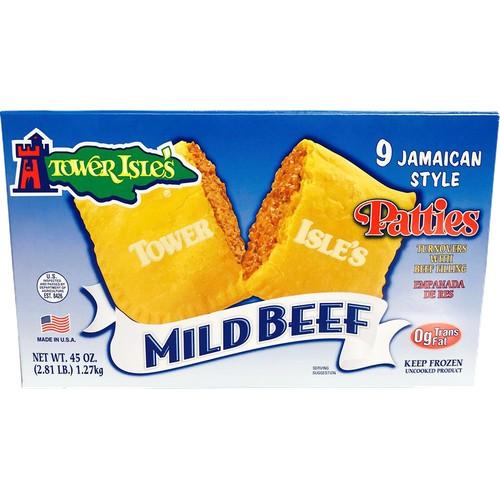 BEEF PATTIE MILD 6/9. UPC 7377309654