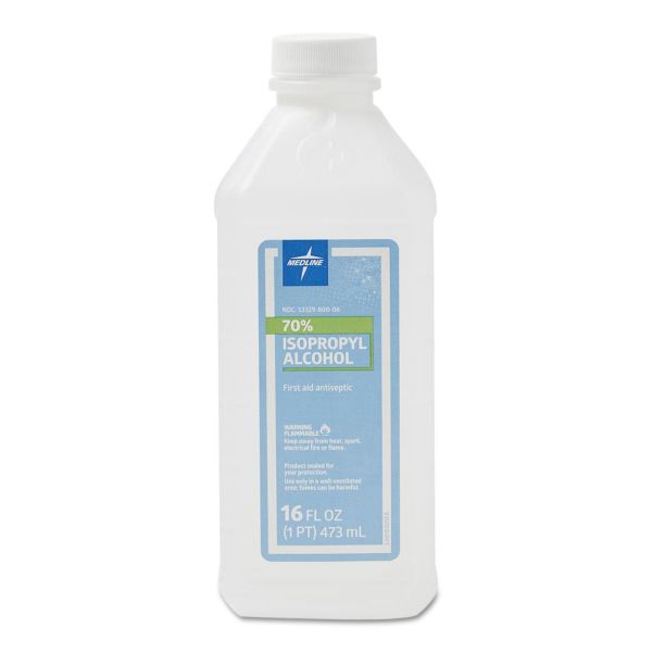 ALCOHOL WHITE MEDLINE 70% 16 OZ