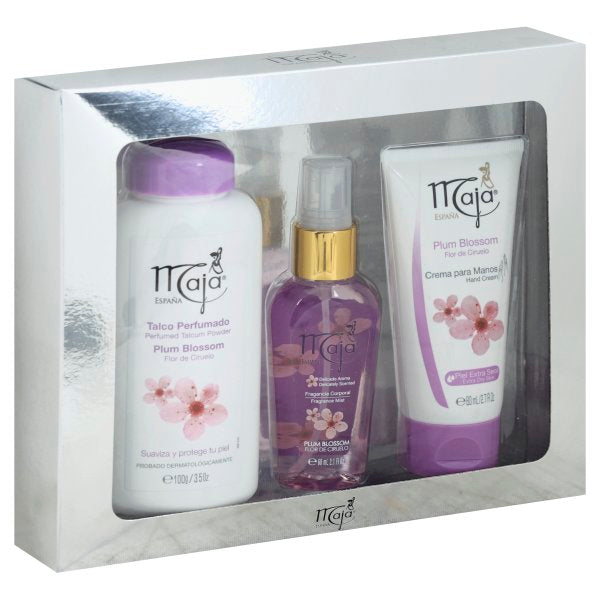 MAJA PLUM BLOSSOM SET PURPLE/HAND CREAM/SPLASH/TALCUM 037836093302